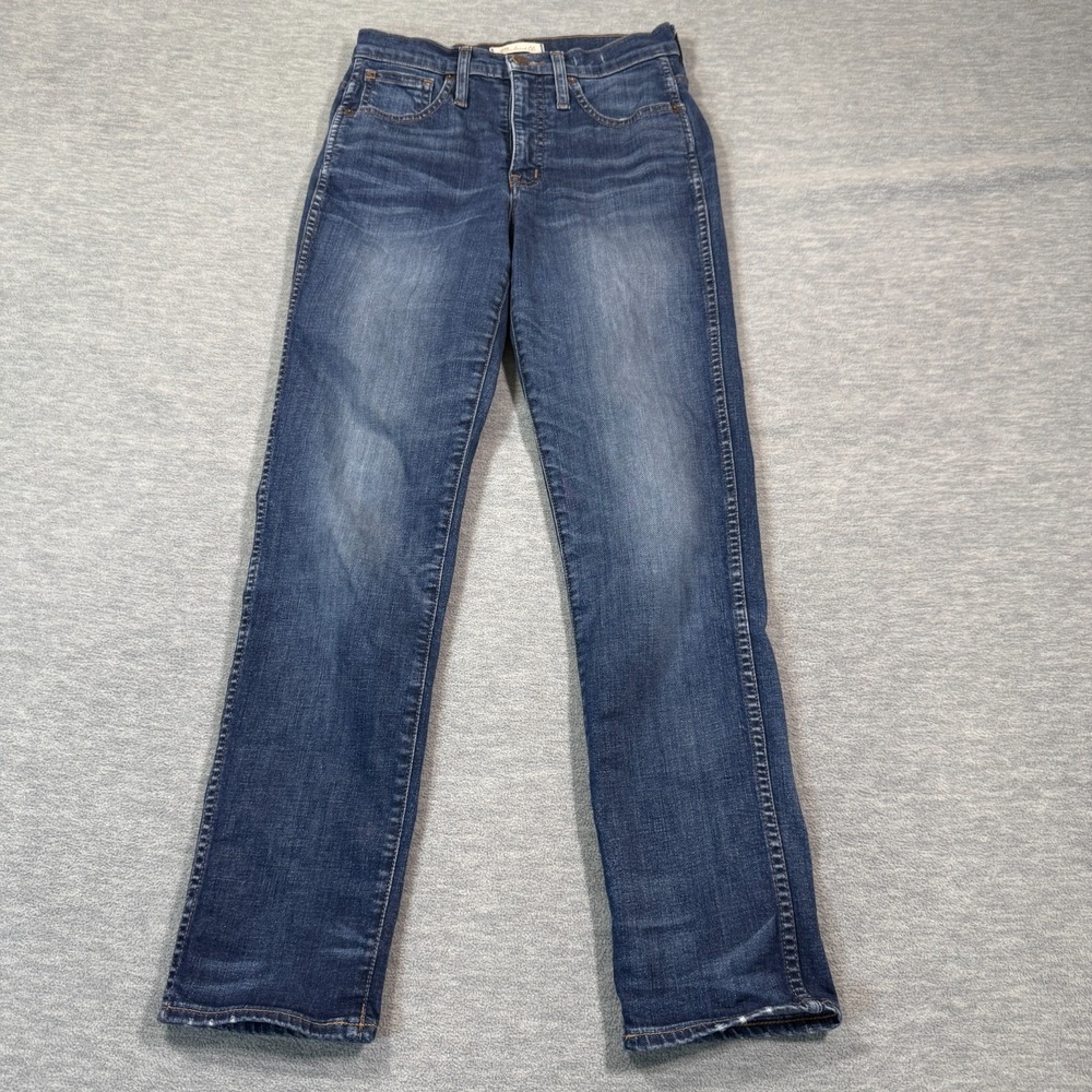 Madewell Jeans‎ Women 25 Blue Slim Straight Stretch Mid Rise Faded Classic Fit